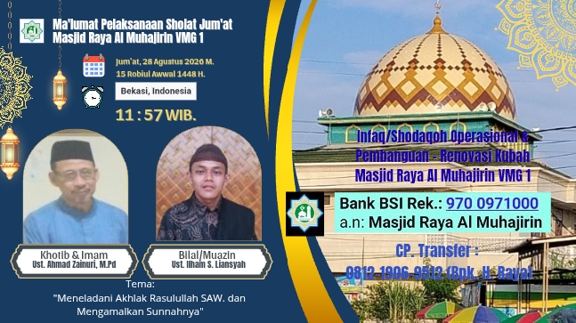 Maklumat sholat Jumat 28 Agustus 2026