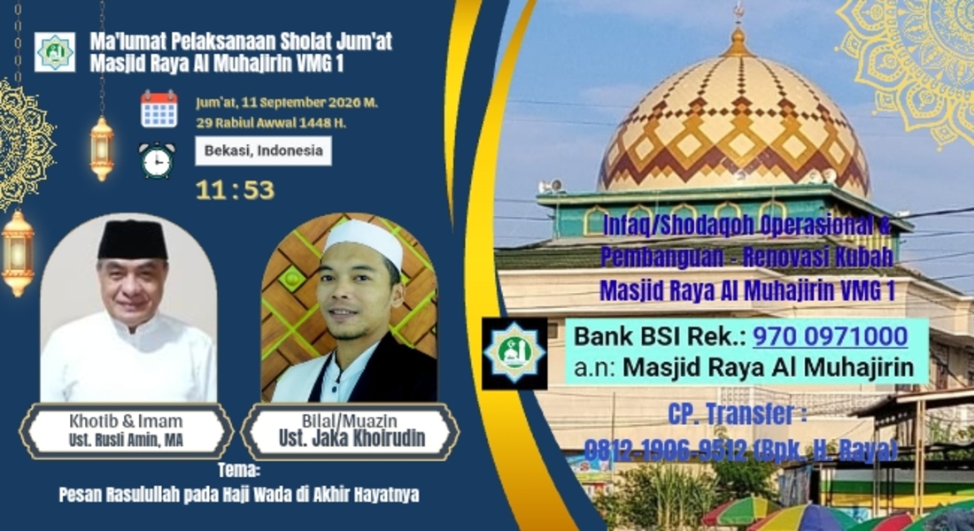 Maklumat sholat Jumat 11 September 2026